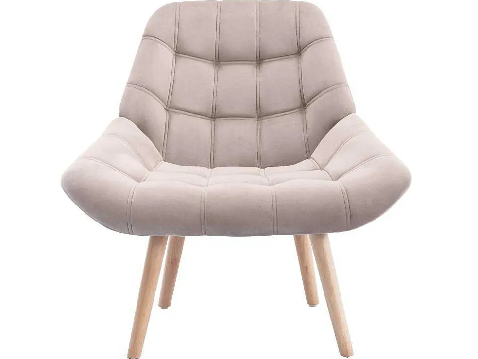 Fauteuil Van Beige Fluweel - Luosto