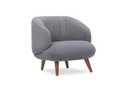 Fauteuil Van Boucle Stof - Antraciet - Janina