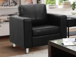 Fauteuil Van Kunstleer Ackley - Zwart