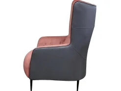 Fauteuil Van Roze Fluweel En Antraciet Structuur Mendocino