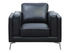 Fauteuil Van Zwart Leer Lecco