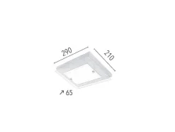Finn Plafondlamp, Eik, Chroom, Wit, 29X21X6,5 Cm, Epikasa