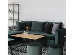 Firenze Chaise Longue Bank Velours, Groen.