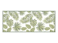 Gangtapijt Van Vinyl Met Tropisch Motief - 66 X 160 Cm - Groen En Wit - Tropicala