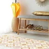 Gangtapijt Van Vinyl Met Cementtegeleffect - 66 X 160 Cm - Oranje En Roze - Eloza