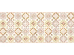 Gangtapijt Van Vinyl Met Cementtegeleffect - 66 X 160 Cm - Oranje En Roze - Eloza