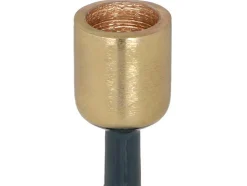 Geemailleerde Aluminium Kandelaar - H.22 Cm - Eendeblauw - Parina