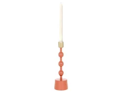 Geemailleerde Aluminium Kandelaar - H.26,5 Cm - Terracotta - Parina