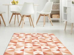 Geometrisch Tapijt Van Vinyl - 120 X 180 Cm - Oranje - Myrala