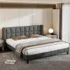 Gestoffeerd Bed 160X200Cm In Fluweel Met Lattenbodem - Grijs