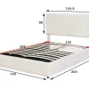 Gestoffeerd Opbergbed - 140X200Cm - Stof Fluweel - Beige