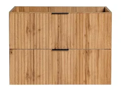 Gestreept Hangend Meubel Onder Wastafel - Licht Naturel - L80 Cm - Zevara