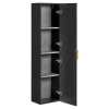 Gestreepte Hangende Badkamerkolom - Zwart - H140 Cm - Zevara