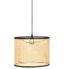 Gevlochten Hanglamp Neirobi - Etnische Stijl - Ijzer En Rotan - D30 X H120 Cm - Naturel