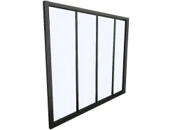 Glazen Binnenraam Bayview Van Aluminium Met Zwarte Poedercoating - 120 X 105 Cm