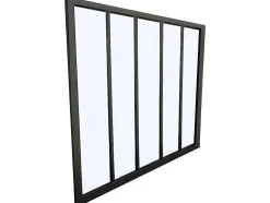 Glazen Binnenraam Bayview Van Aluminium Met Zwarte Poedercoating - 150 X 130 Cm