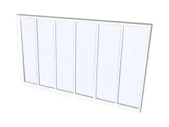 Glazen Binnenraam Bayview In Aluminium Met Witte Poedercoating - 180X105 Cm