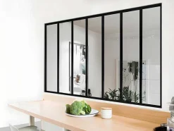 Glazen Binnenraam In Aluminium Met Poedercoating - 210 X 105 Cm - Zwart - Bayview
