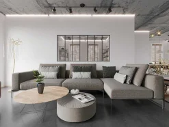 Glazen Binnenraam In Aluminium Met Poedercoating - 210 X 105 Cm - Zwart - Bayview