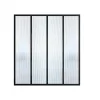 Glazen Binnenraam In Aluminium Met Poedercoating En Getextureerd Gehard Glas - 120 X 130 Cm - Zwart - Vietra