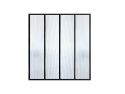 Glazen Binnenraam In Aluminium Met Poedercoating En Getextureerd Gehard Glas - 120 X 130 Cm - Zwart - Vietra