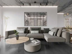 Glazen Binnenraam In Aluminium Met Poedercoating - 210 X 130 Cm - Zwart - Bayview