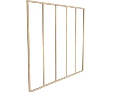 Glazen Binnenraam Van Gepoederlakt Aluminium 180 X 130 Cm Lichte Houtkleur Bayview
