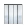 Glazen Designbinnenraam Van Gepoederlakt Aluminium En Gehard Textuurglas 120 X 105 Cm Zwart Vietra