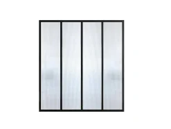 Glazen Designbinnenraam Van Gepoederlakt Aluminium En Gehard Textuurglas 120 X 105 Cm Zwart Vietra