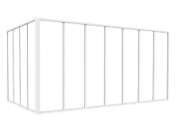 Glazen Hoekbinnenraam In Industriele Stijl In Gepoederlakt Aluminium L210 X L120 X H105 Wit Bayview