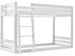 Grenen Stapelbed Met Plank En Glijbaan + Lattenbodem - 90X200Cm - Wit