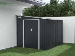 Grijs Metalen Tuinhuisje Van Gegalvaniseerd Antracietkleurig Staal 4,97 M - Daustin