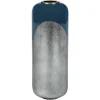 Grote Geemailleerde Metalen Vaas - D. 30 X H. 82 Cm - Zwart Met Bladzilver - Perlin