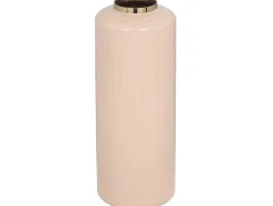 Grote Geemailleerde Metalen Vaas - D. 19 X H. 50 Cm - Beige En Goud - Goriat