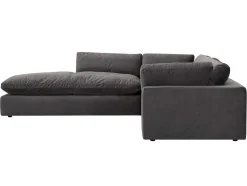 Grote Hoekbank Met Hoek Links Van Antracietgrijs Velours Amaury