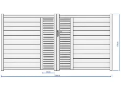 Halfopengewerkte Aluminium Draaipoort Met Motief B350 X H179 Cm Antraciet Orist Ii