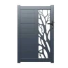 Halfopengewerkte Aluminium Draaipoort Met Motief B100 X H164 Cm Antraciet Labrit Ii