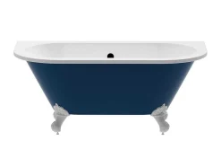 Halfvrijstaand Retro Acrylbad Op Adelaarspoten Blauw (Glanzend) 154 Liter 150 X 74 X 61 Cm Bolisa