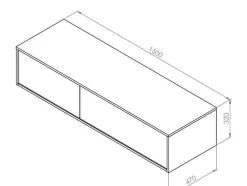 Hangend Badkamermeubel - Antraciet Grijze Kleur - L150 Cm - Isaure Ii