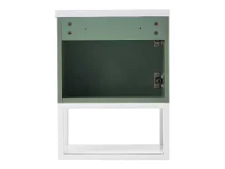 Hangend Badkamermeubel Met Ingebouwde Wastafel - 1 Deur En 1 Open Metalen Plank - Lichtgroen (Kraan Niet Inbegrepen)