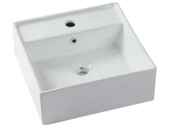 Hangend, Geribbeld Wastafelmeubel Met Opzetwastafel - Lichte Houtlook - L80 Cm - Zevara