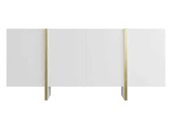 Hangend Tv-Meubel Met 4 Deuren Van Mdf - Wit En Goudkleurig - Luvonia