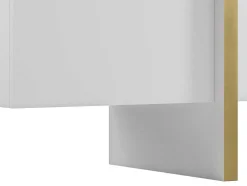 Hangend Tv-Meubel Met 4 Deuren Van Mdf - Wit En Goud - Luvonia