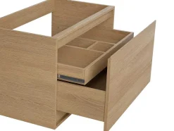 Hangend Wastafelmeubel Met Opzetwastafel In Steen Eikenfineer 80 Cm Mesliva