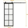 Hangende Schuifdeur H205 X L83 Cm Van Aluminium En Transparant Gehard Glas Wilden