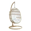 Hangfauteuil Van Gevlochten Hars En Touw - Licht Naturel Met Wit Kussen - Lucera Van Mylia