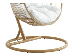 Hangfauteuil Van Gevlochten Hars En Touw - Licht Naturel Met Wit Kussen - Lucera Van Mylia