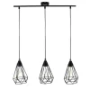 Hanglamp Met 3 Peertjes Scandinavische Stijl Euripide - Metaal - 68 X 16,5 X 132 Cm - Zwart