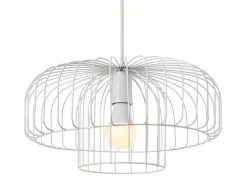 Hanglamp Met Draadstructuur Met Design-Stijl Van Metaal - D40 X H130 Cm - Wit - Andromaque