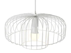 Hanglamp Met Draadstructuur Met Design-Stijl Van Metaal - D40 X H130 Cm - Wit - Andromaque